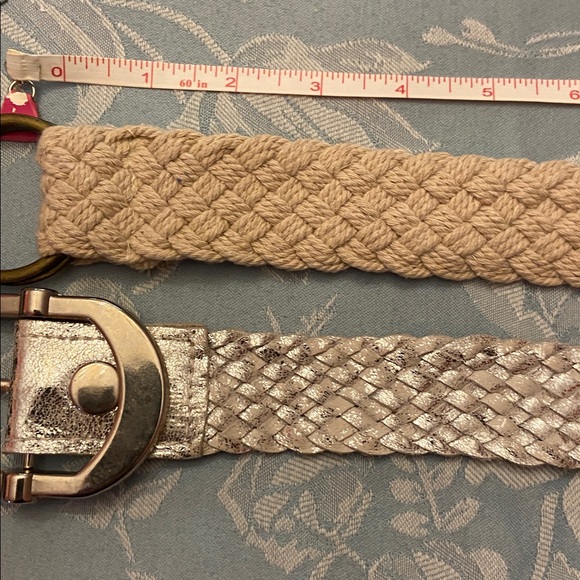 Vintage Elegant Cream and Silver Braided Belt Set - Picture 15 of 16